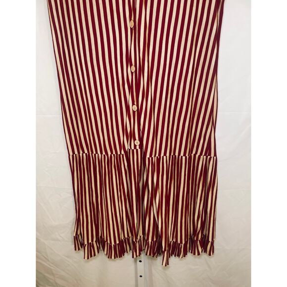 Zara Striped Midi Dress - Womens Size L - Red and White - Picture 3 of 6